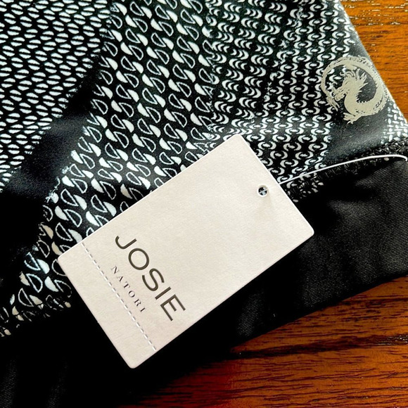 Josie Natori Solstice Asymmetrical Cropped Top, Multi-Large - Picture 2 of 5